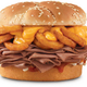 Illustration for article titled Arby’sem/em debuts Arbynator sandwich, which has curly fries on it